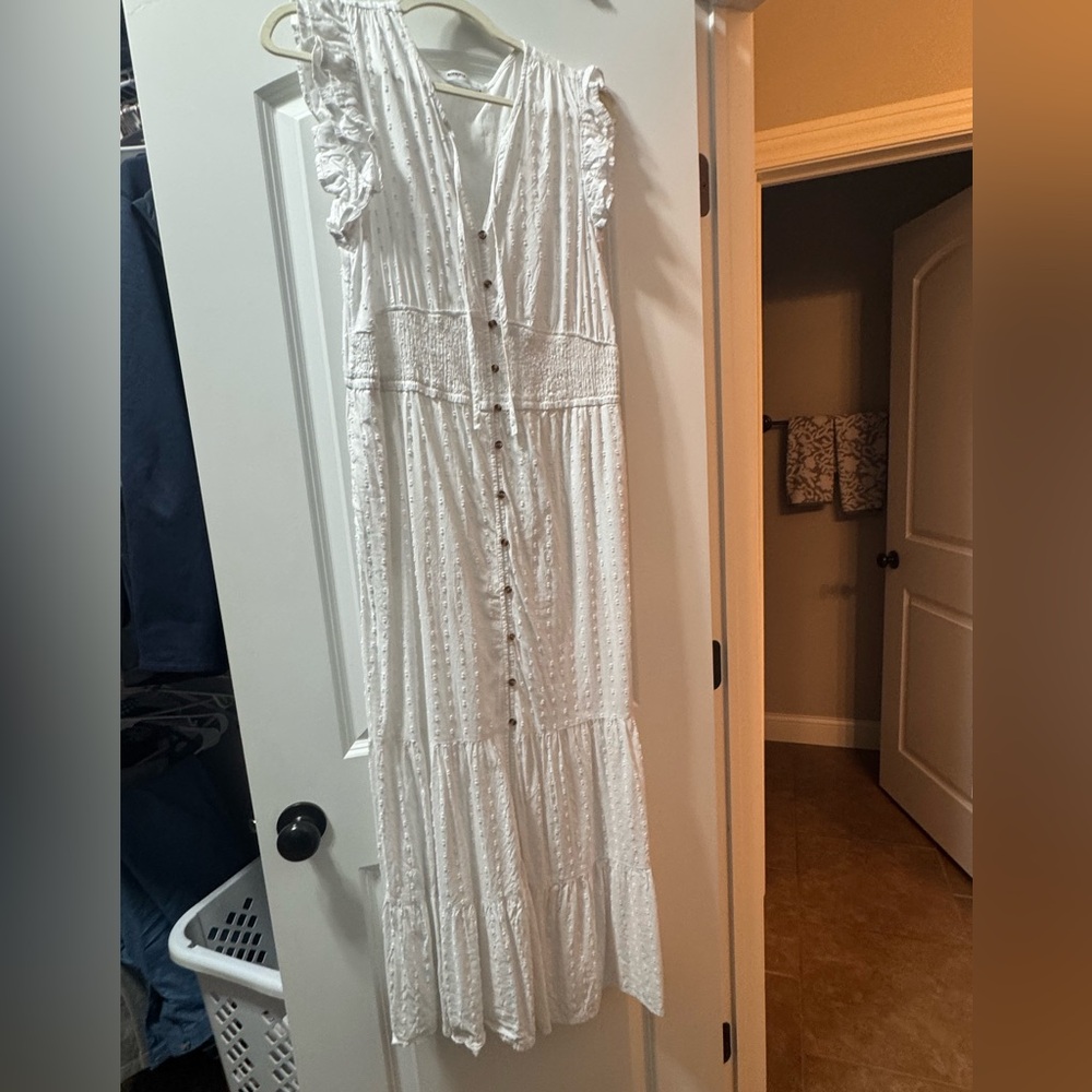 Sonoma White Sleeveless Square Neck Sundress